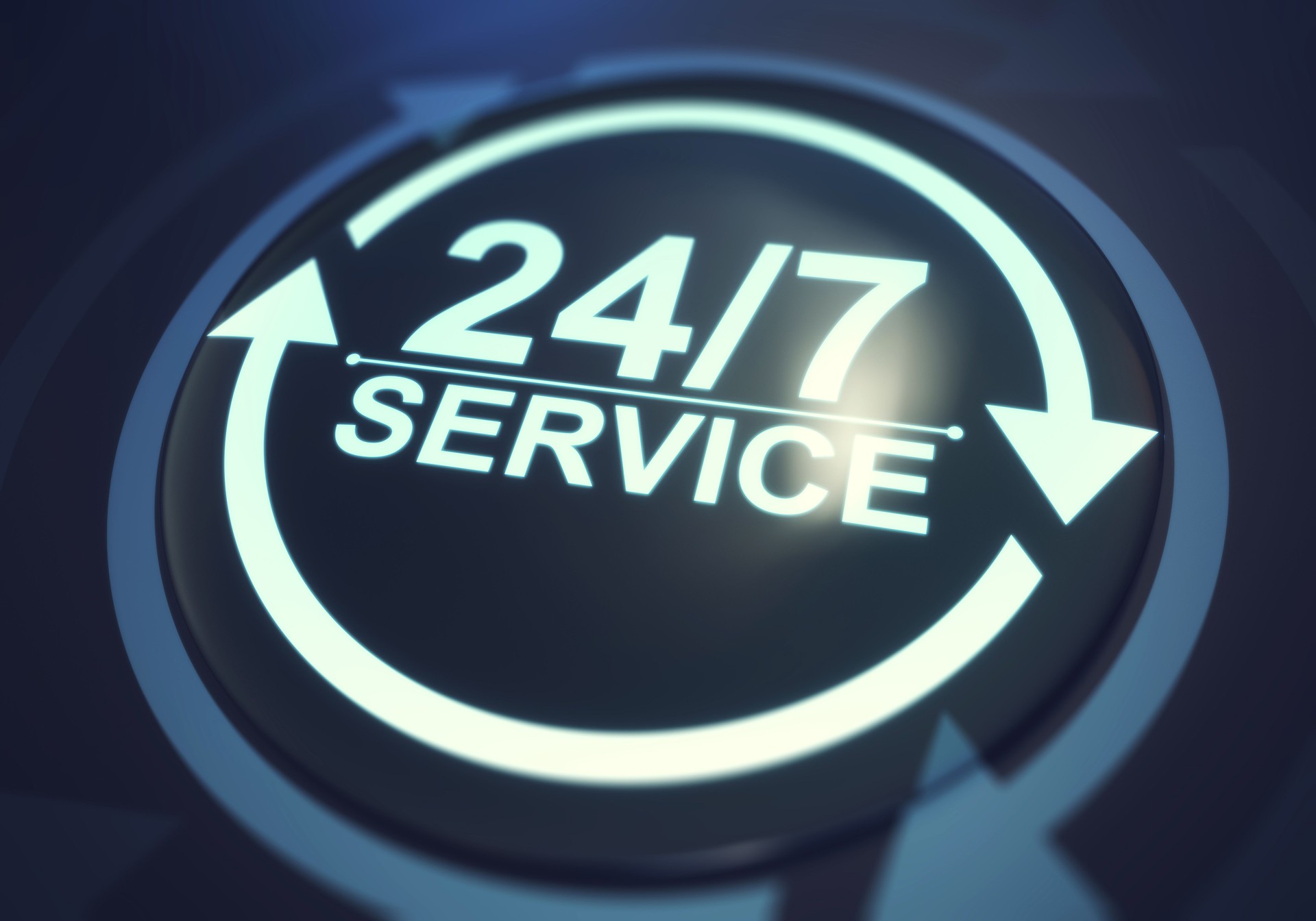 Full time service concept. 24/7 service